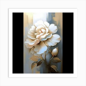 White Rose Painting Art Print