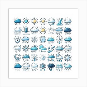 Weather Icons Set 4 Art Print