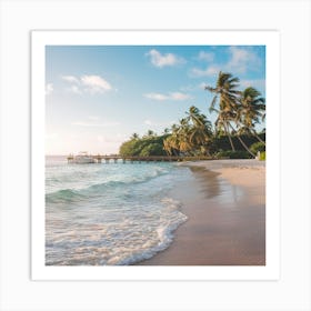 Beach At Sunrise Art Print