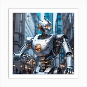 Robot In The City 45 Art Print