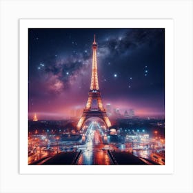  evening eiffel tower Art Print