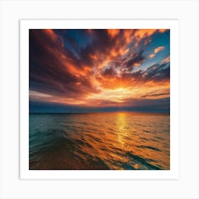 Sunset Over The Sea 18 Art Print