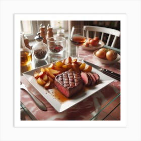 Steak On A Plate Art Print