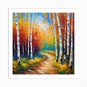 Birch Trees In Autumn 10 Art Print