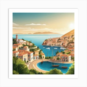 Greece Village Art Print