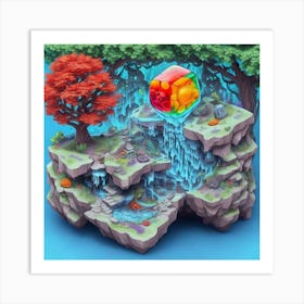 Cube Island Art Print