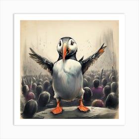 Puffin In The Crowd Art Print