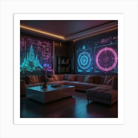 Futuristic Living Room Art Print