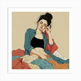 Girl In Clothes Art Print