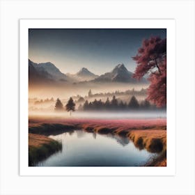 Sunrise In The Mountains 11 Art Print