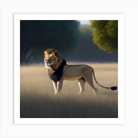 Lion In The Grass 2 Art Print