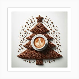 Coffee Beans Christmas Tree 3 Art Print