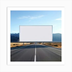 Mock Up Blank Billboard Roadside Advertising Large Outdoor Customizable Template Unprinted (2) Art Print