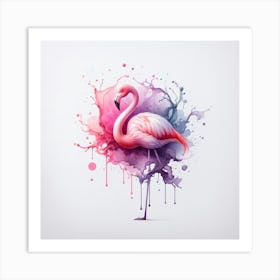 Watercolor Flamingo 2 Art Print