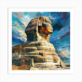 A Sphinx In Giza Expressive Strokes Illustration 1719992152 2 Art Print