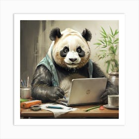 Panda Bear At Work 1 Art Print