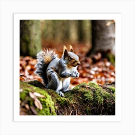 Squirrel In The Woods 2 Art Print