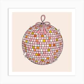 Bow Disco Ball Art Print