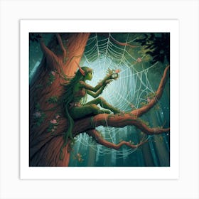 Elf In The Web Art Print