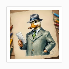 Duck In Suit 2 Art Print