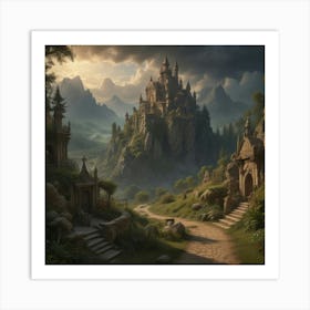 Castle In The Mountains Art Print