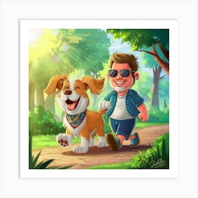 Man And His Dog Art Print