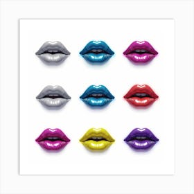 Colorful Lips Art Print