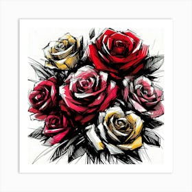 Rose flowers 1 Art Print