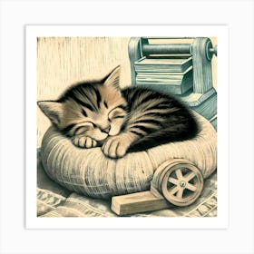 Feline Cat Creative Artwork Illustration 82 Art Print