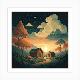 A simple and vibrant little land 2 Art Print