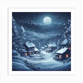 Winter Village Art Print