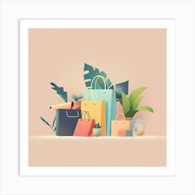 Shopping Bags Art Print