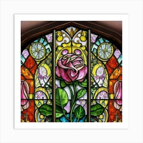 Picture of medieval stained glass windows 6 Art Print