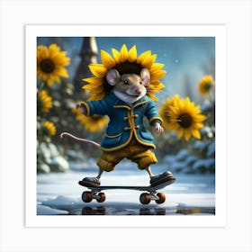 flower power mouse Art Print