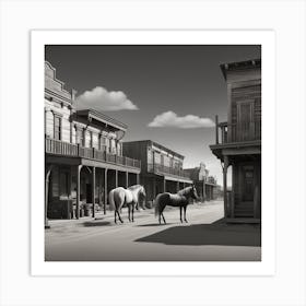 Horses In The Old West 2 Art Print