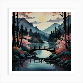 Bridge Over The River Art Print