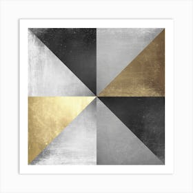 Geometric art with gold 10 Art Print