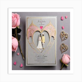 Heart Wedding Invitation Art Print