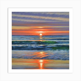 Sunset At The Beach Art Print