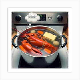 Lobster In A Pot Art Print