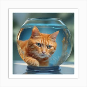 Cat In A Fish Bowl 29 Art Print