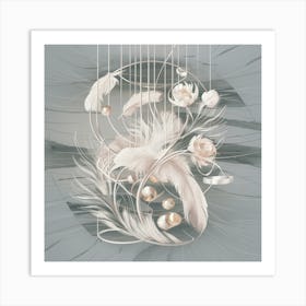 Feathers And Pearls Art Print