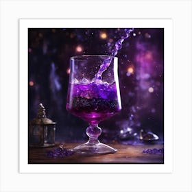 Purple Liquid In A Glass Art Print