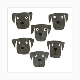 Fun Black Labrador Retriever Dogs Art Print