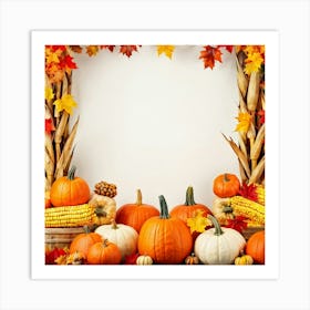 Bright Autumn Palette Incorporating Traditional Holiday Elements Styled In A Modern Art And Design (7) Art Print