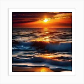 Sunset On The Beach 538 Art Print