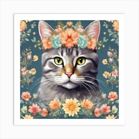 cat crown pattern Art Print