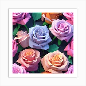 Paper Roses Art Print