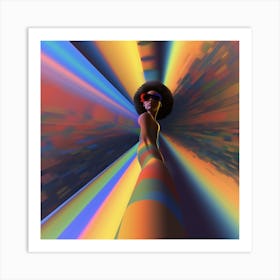 Multicoloured , Psychedelic art print, "Long arm To Save you from the void." Art Print