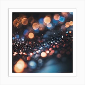 Abstract Light And Water on Glass  Art Print